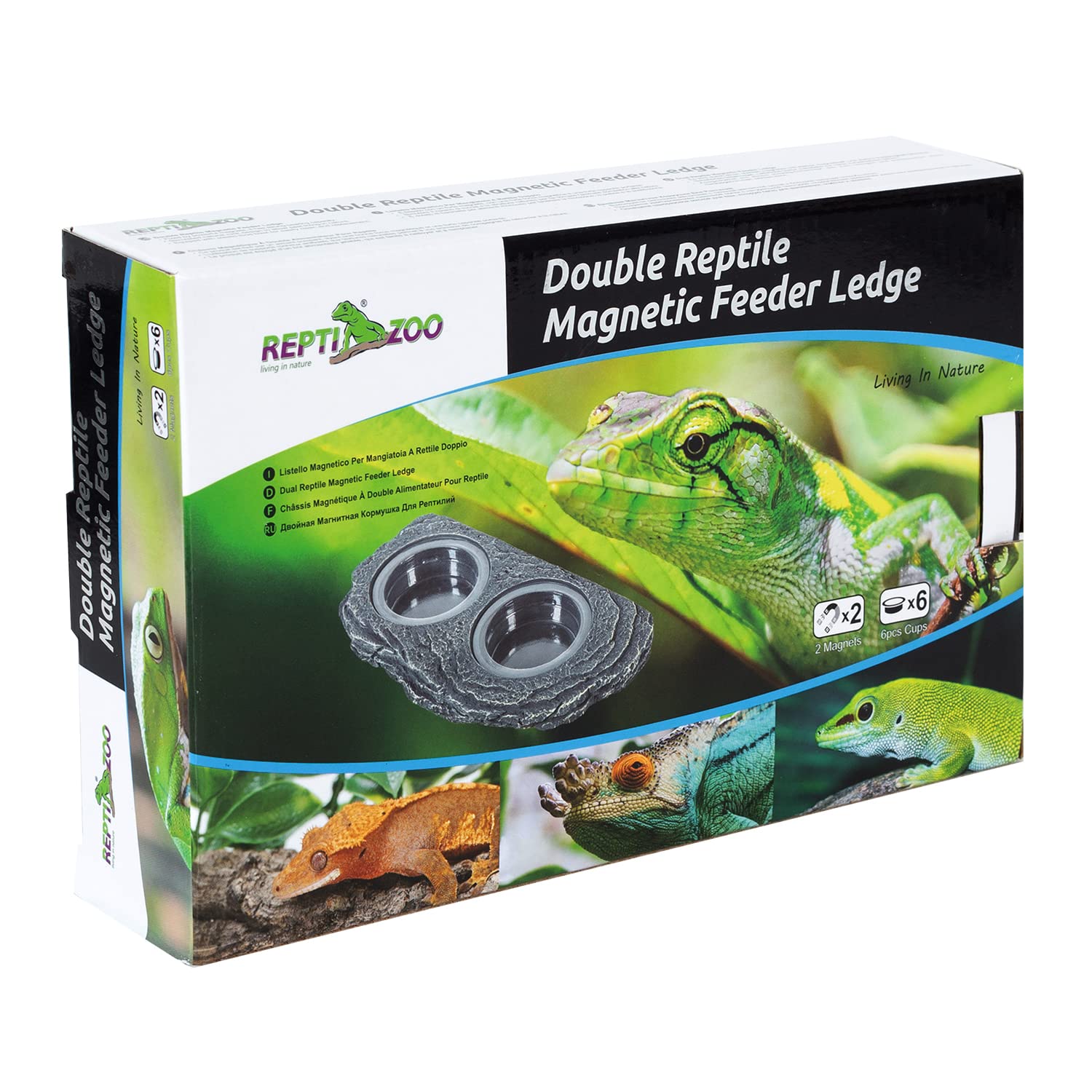 Compact REPTIZOO feeding setup fits small terrariums and saves space