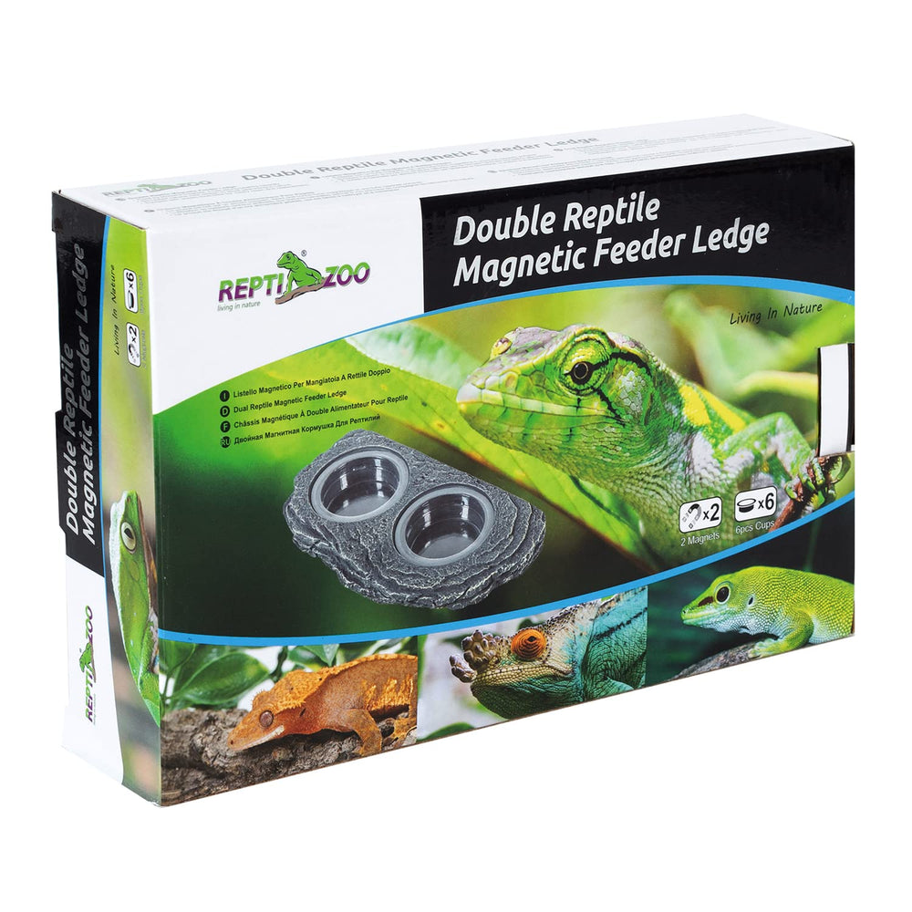 Compact REPTIZOO feeding setup fits small terrariums and saves space
