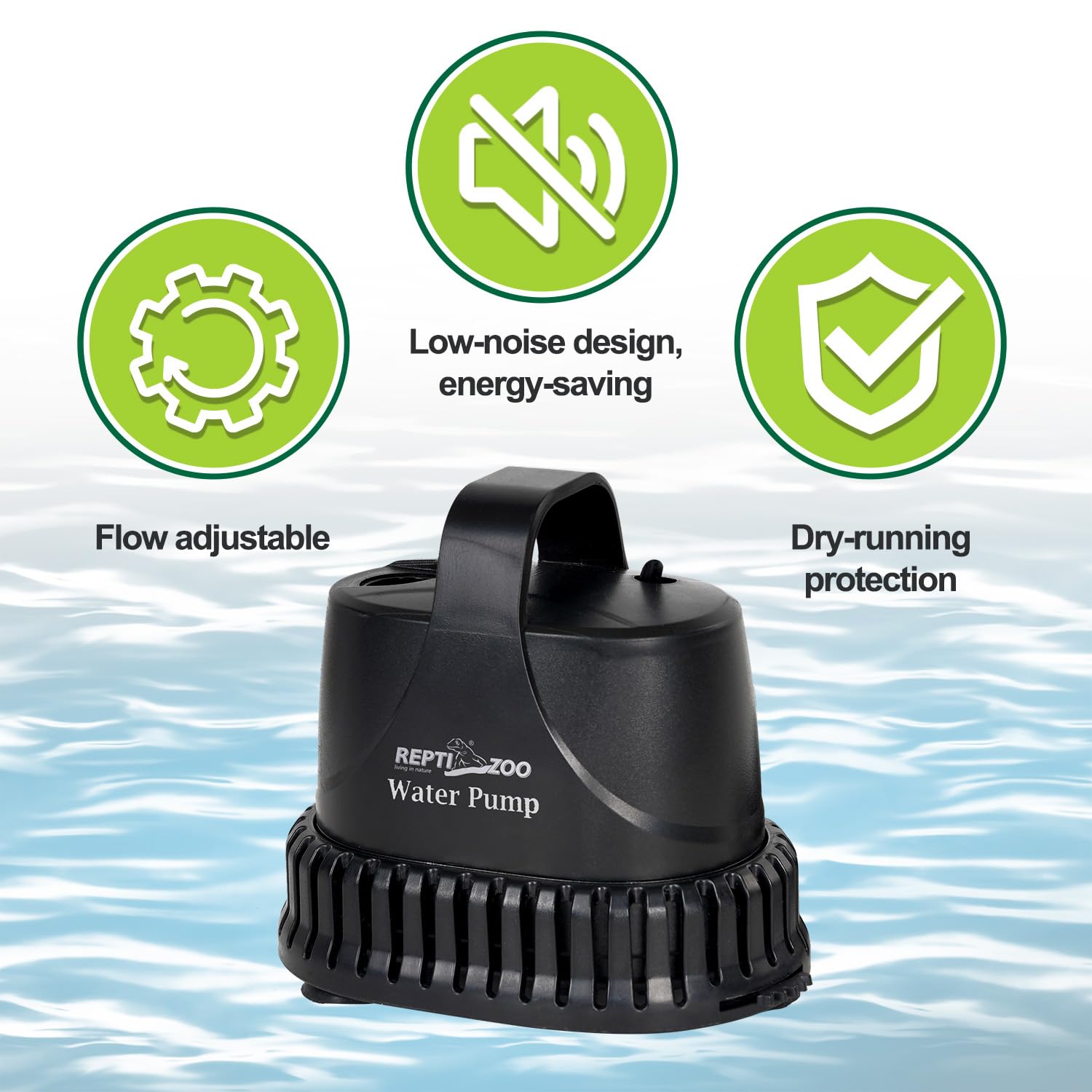 REPTIZOO Dry-running protection ensures safe operation when water is low