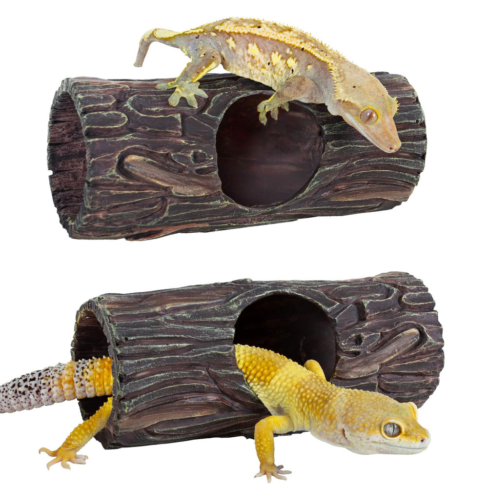 REPTIZOO durable tree trunk hide enhances terrarium realism