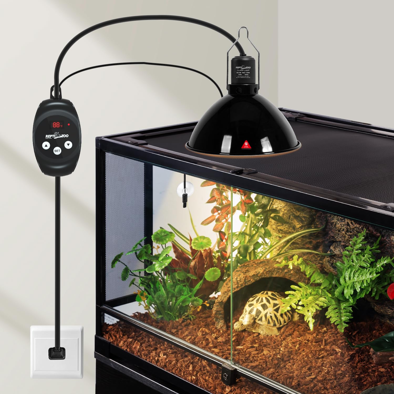 REPTI ZOO E26 ceramic cap supports up to 150W bulbs.