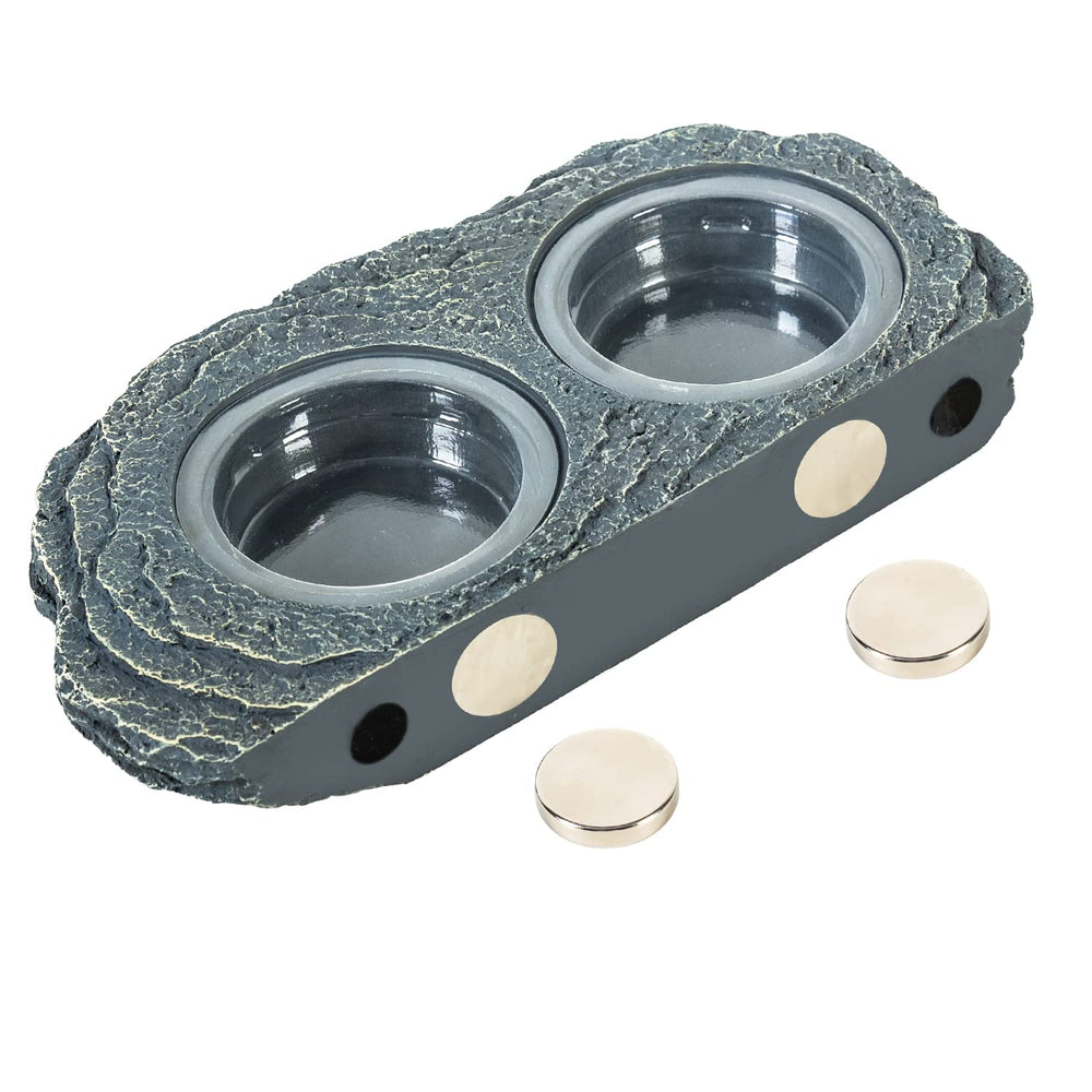REPTIZOO ledge with two bowls and six cups for easy meal prep
