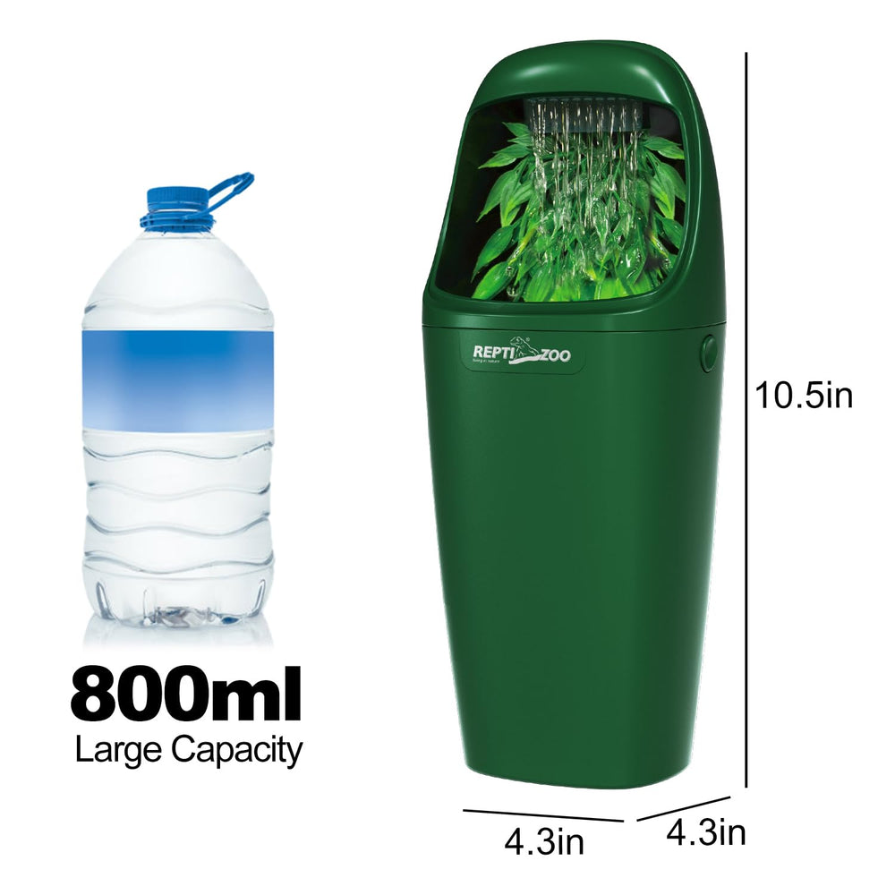 REPTIZOO water flows from leaves to encourage natural drinking