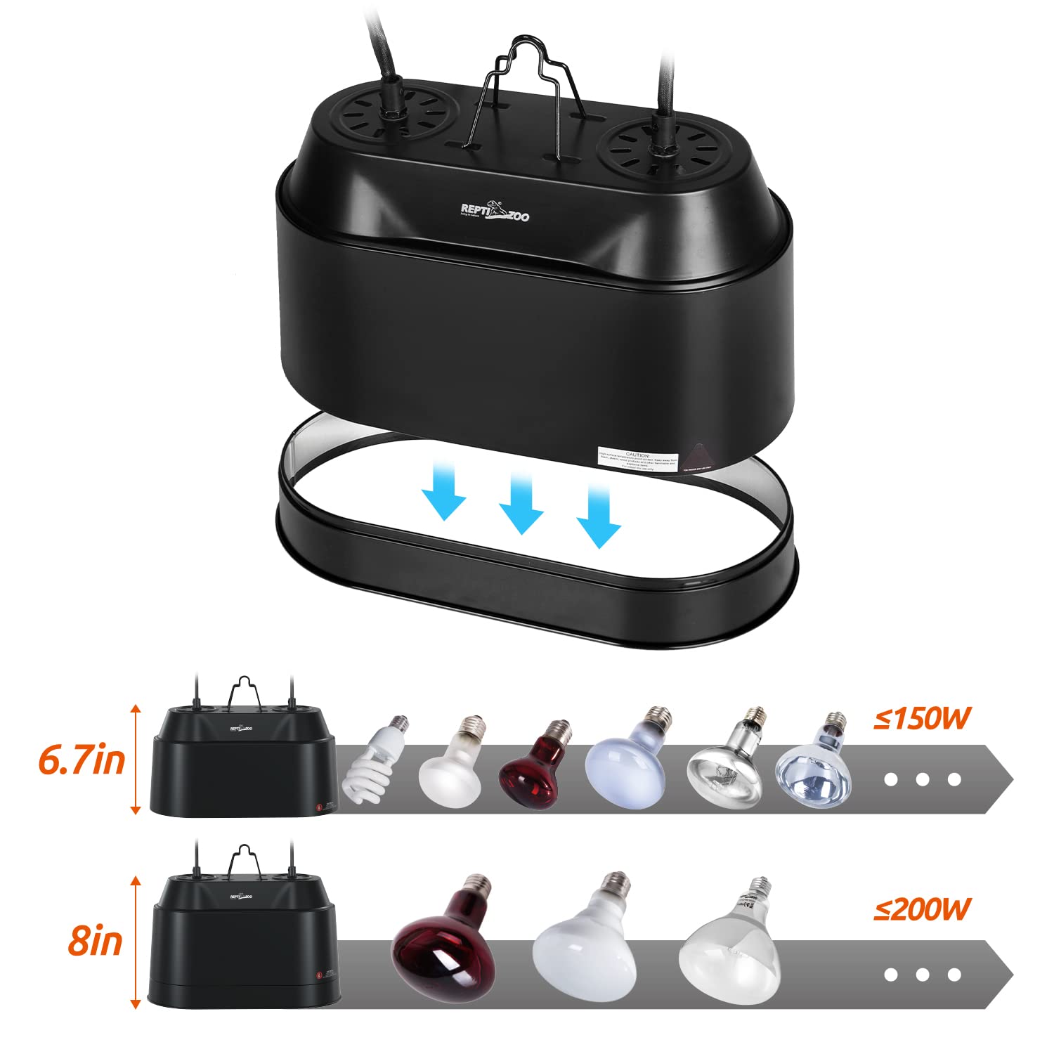 REPTI ZOO heat dissipation holes promote airflow and cooler operation.