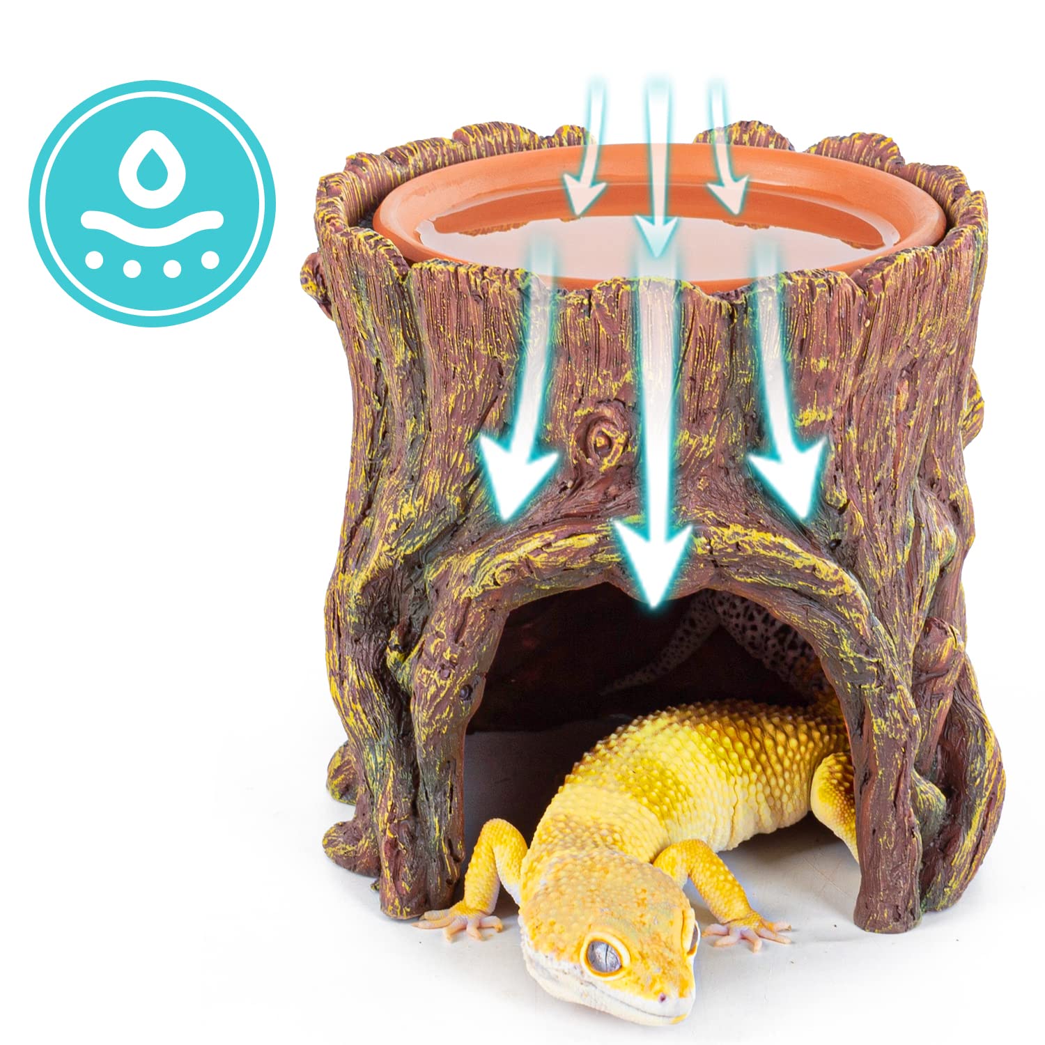 REPTIZOO hiding cave entrance offers secure retreat and enrichment for active reptiles