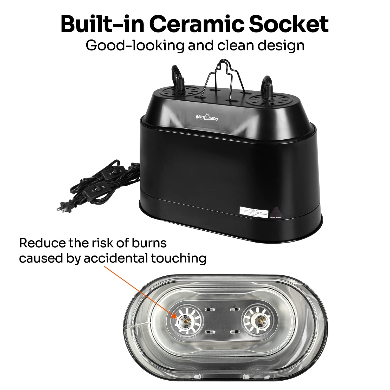 REPTI ZOO independent switches allow separate lamp control for customization.