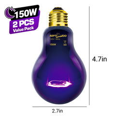 REPTIZOO infrared moonlight bulb delivers gentle nighttime warmth.