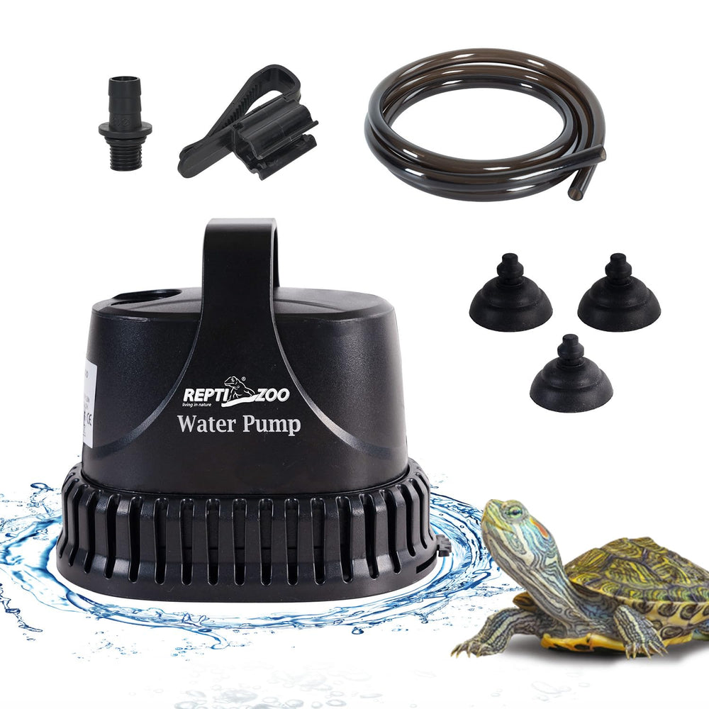 REPTIZOO Low Water Level Drain Pump with bottom suction enables near-complete tank drainage