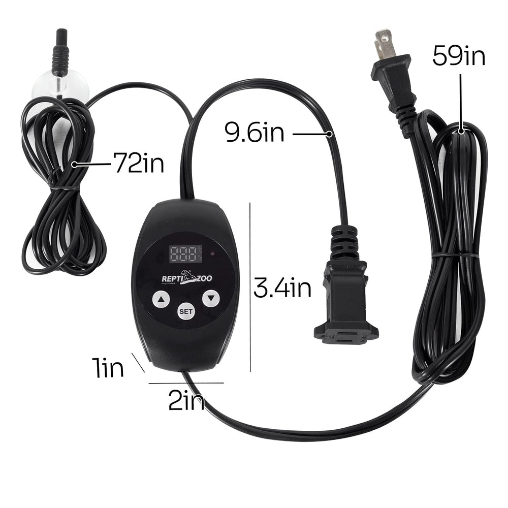 REPTIZOO maximum 300W output suits most heat bulbs and heaters.