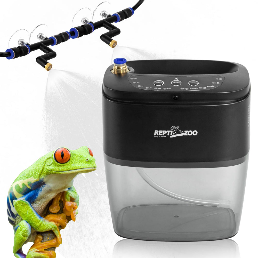 REPTI ZOO mister fogger helps maintain stable humidity in reptile habitat