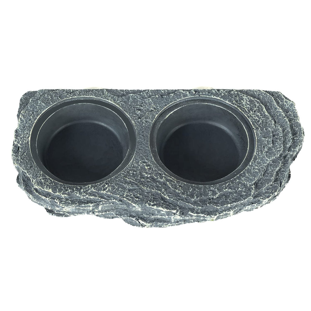 Rock-like REPTIZOO feeder ledge blending into terrarium decor