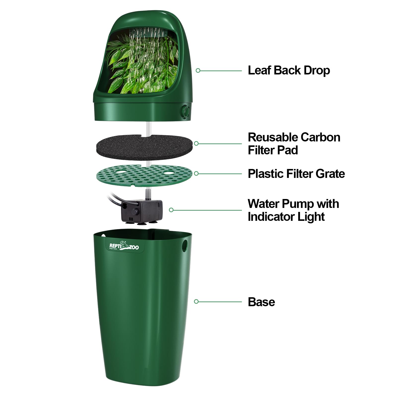 REPTIZOO terrarium decor integration with the water dispenser