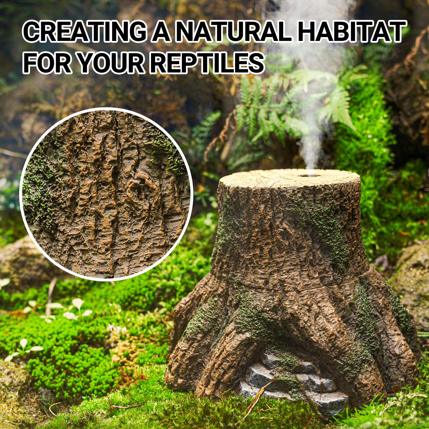 REPTIZOO Top mist outlet design enhances humidity in terrarium