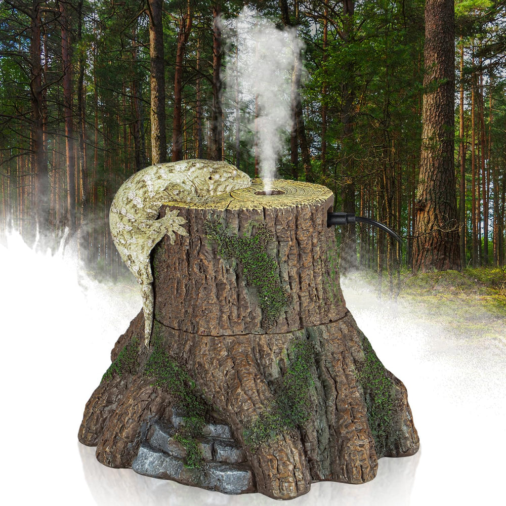 REPTIZOO Tree Trunk Humidifier with top mist outlet for terrarium humidity