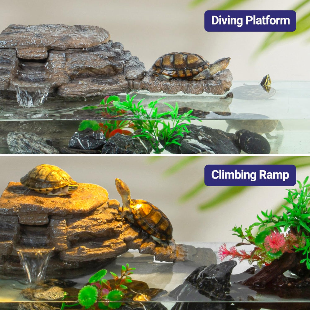REPTI ZOO turtle-filter-detachable-bridge offers versatile use as ramp or diving platform.