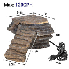 REPTI ZOO turtle-filter-waterfall shows a gentle cascade for a calming tank ambiance.