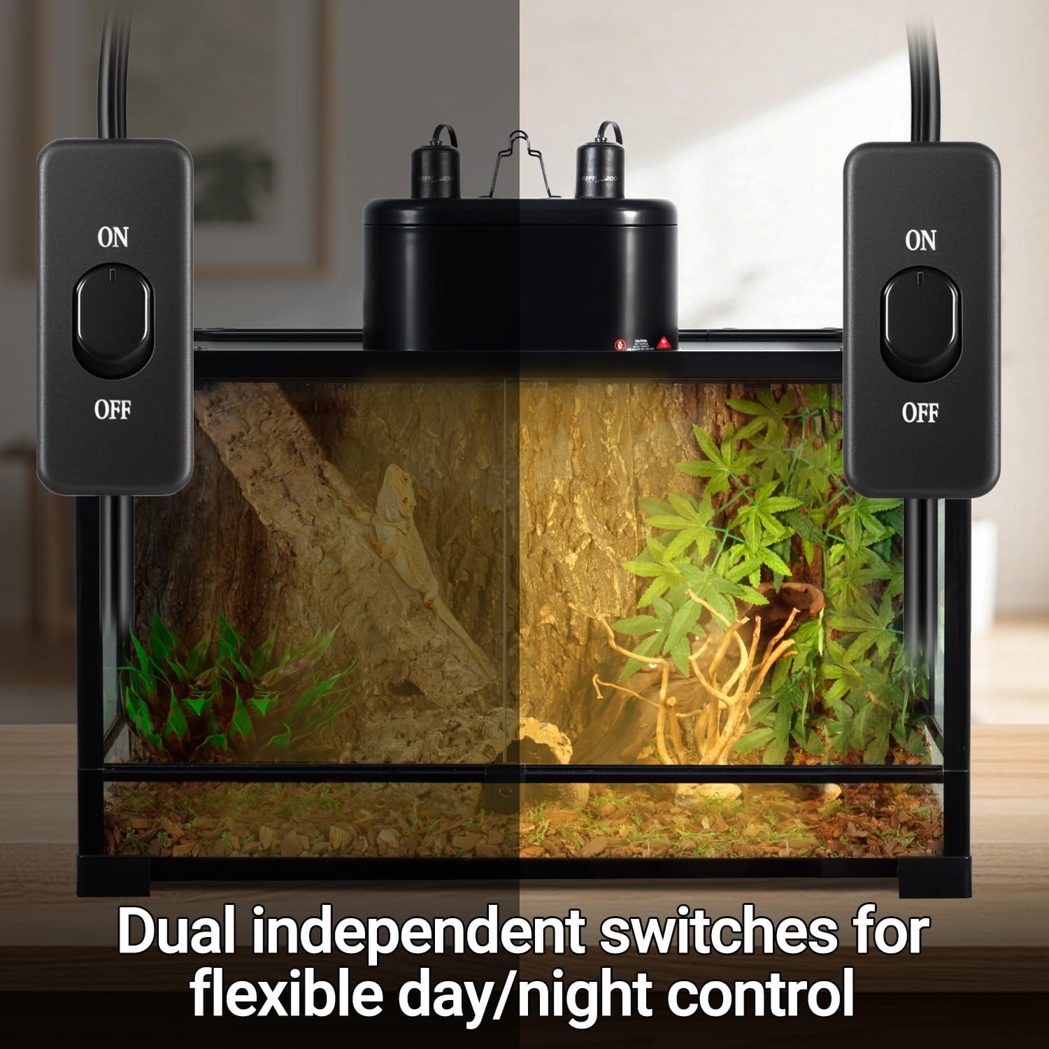 REPTI ZOO vented top design aids heat dissipation.