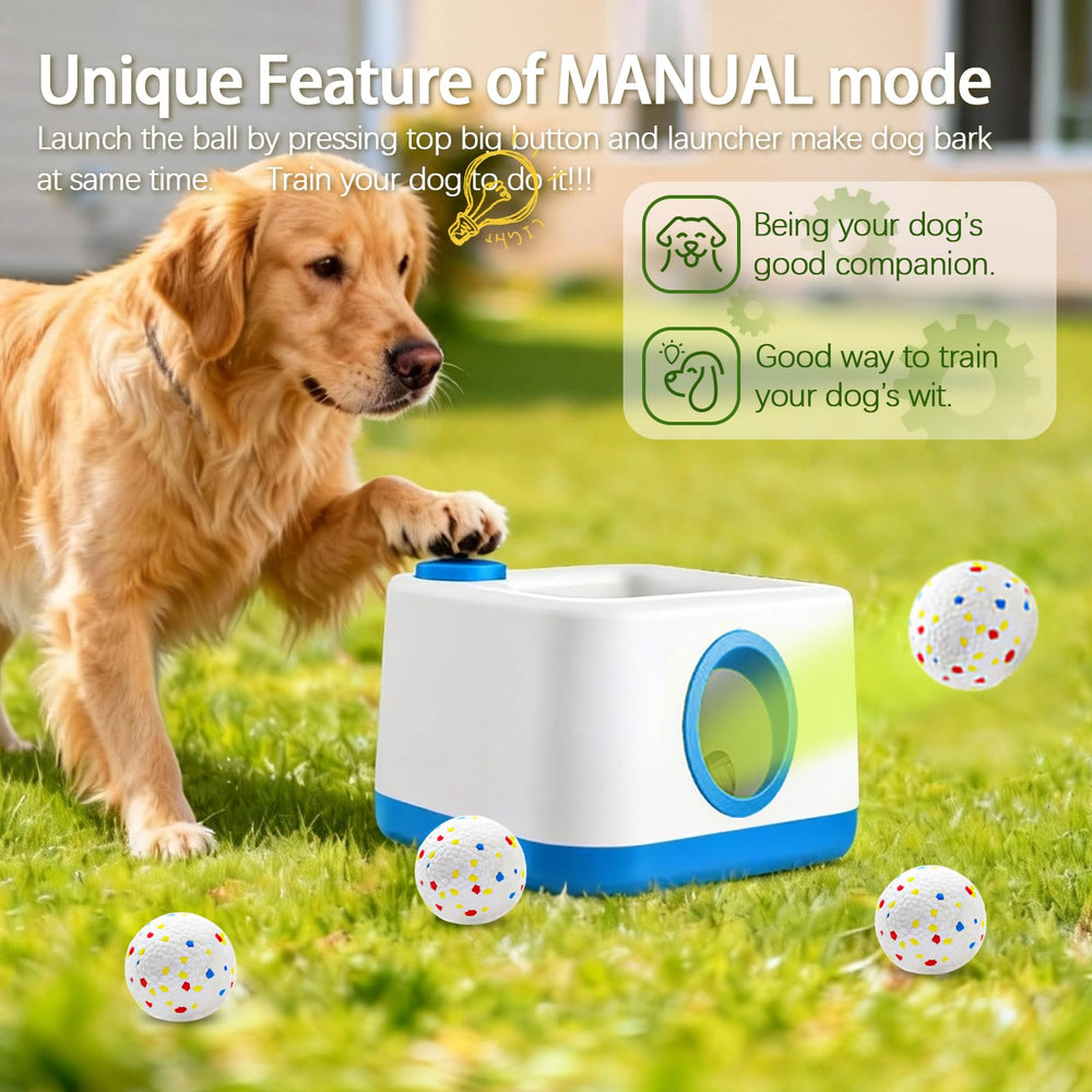 RERBIO automatic dog ball launcher side view highlighting compact footprint