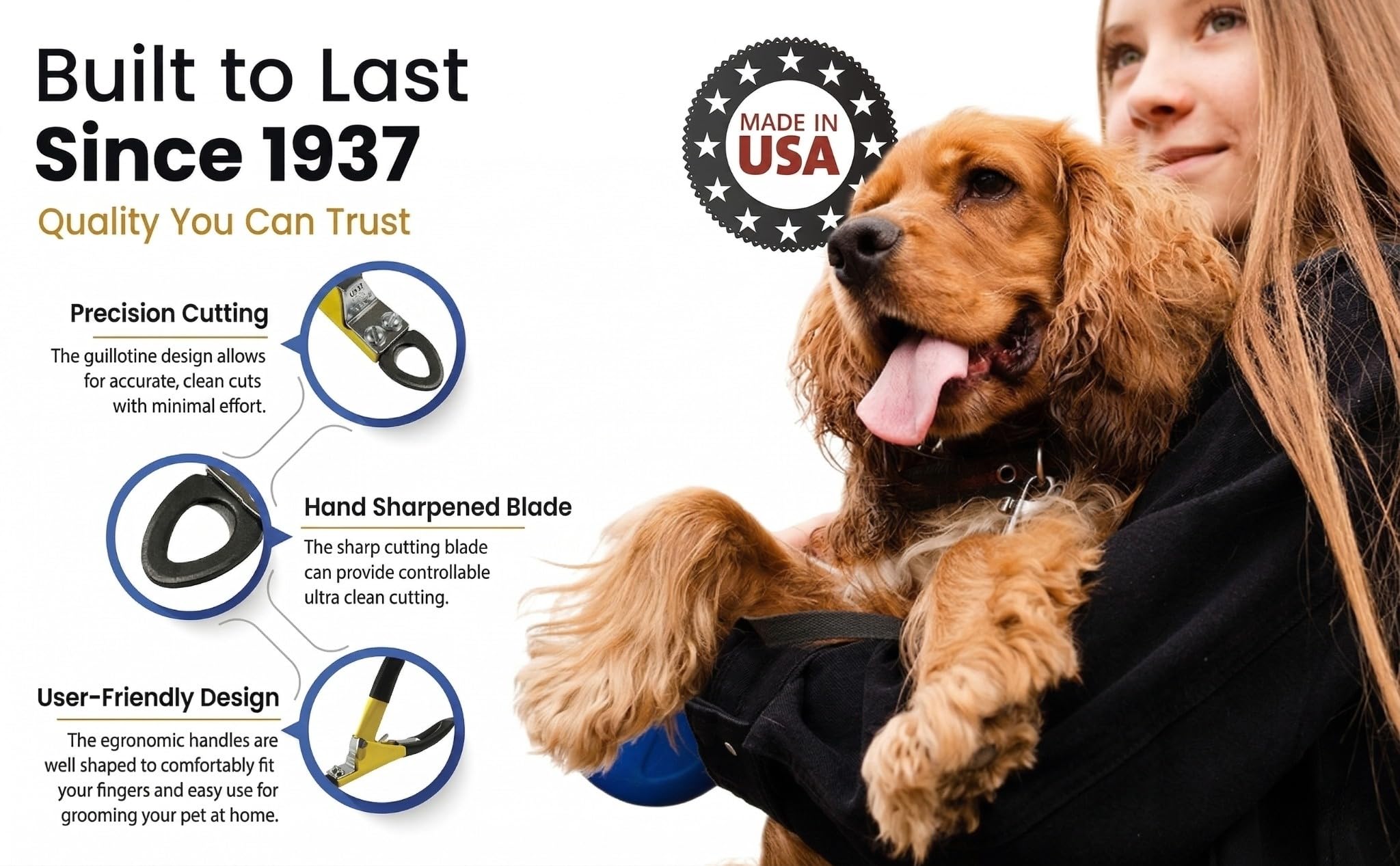 Resco Original Deluxe dog nail clippers in use during grooming session
