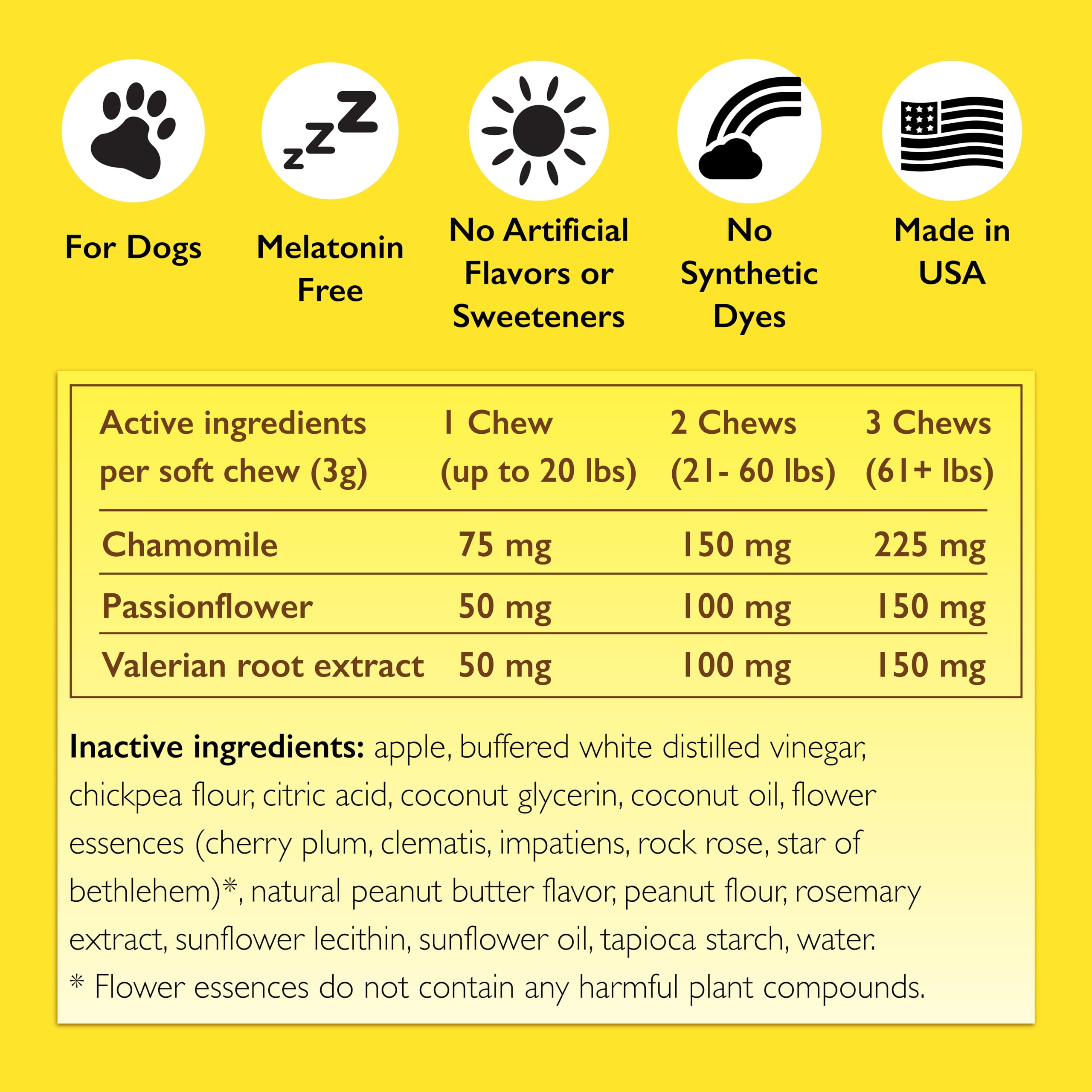 RESCUE Pet Chews soft texture highlights palatable calming supplement for nervous dogs.