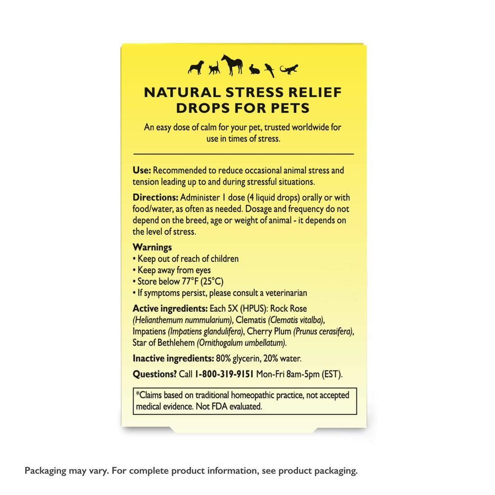 RESCUE Remedy Pet Dropper is plant-based and non-alcoholic.