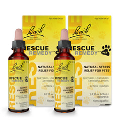 RESCUE Remedy Pet Dropper bottle front shows the stress-support label.