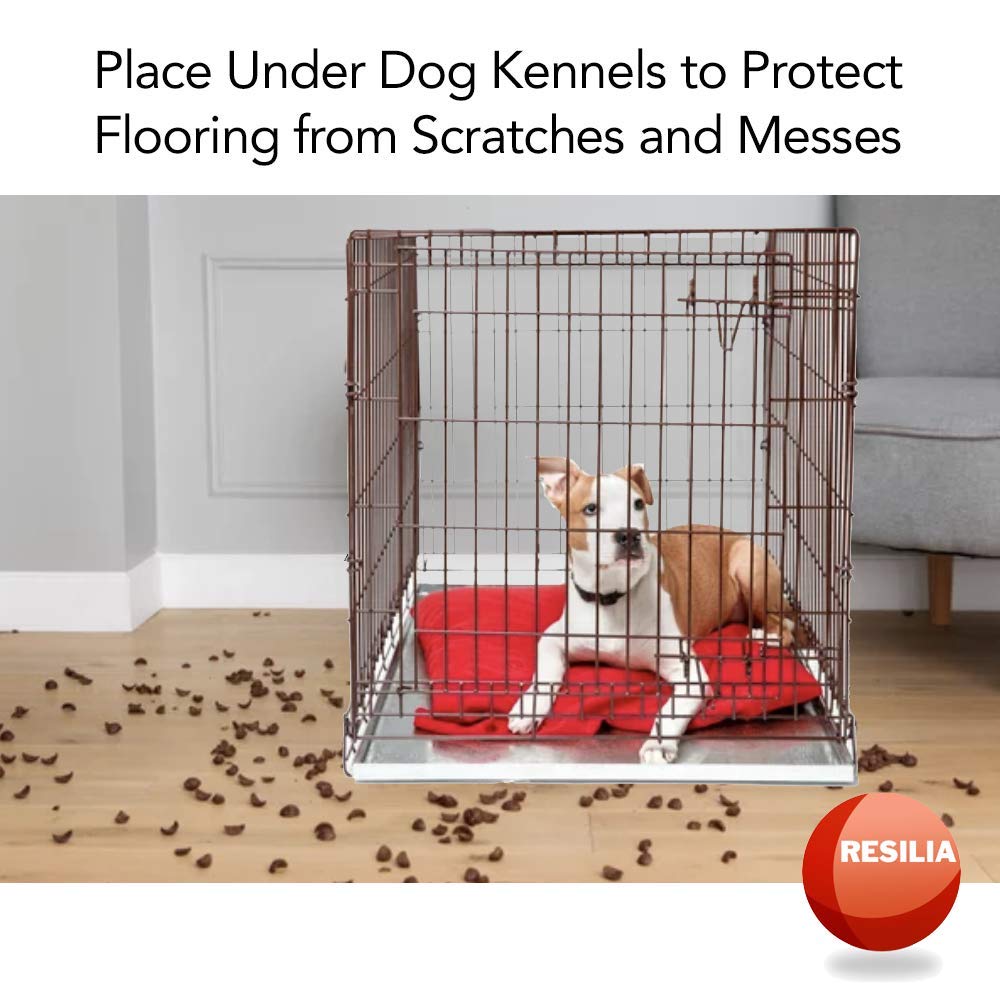 RESILIA Under Dog Crate Mat underside grip keeps mat in place on hardwood.