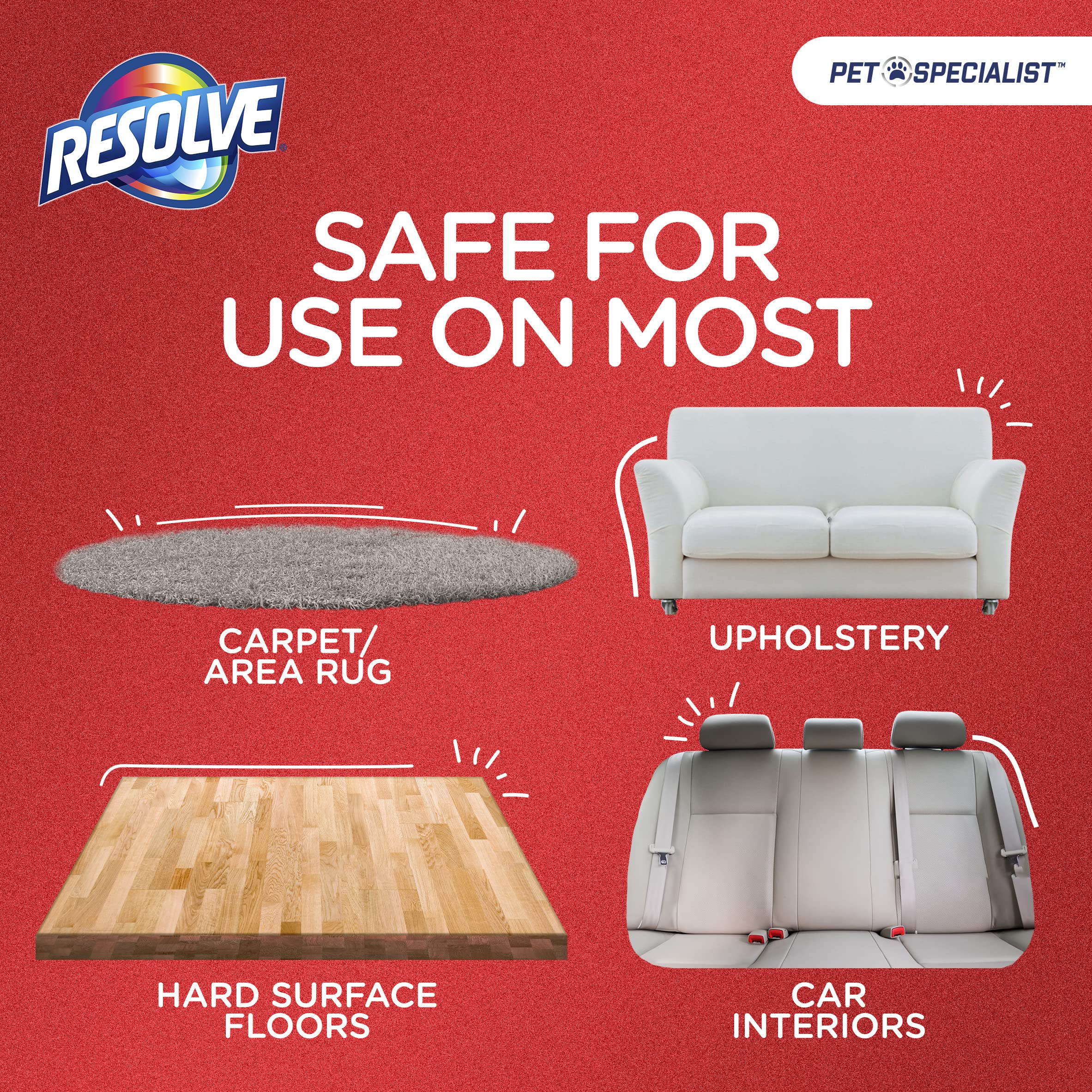 Car interior cleaning with Resolve Pet Specialist removing odors effectively