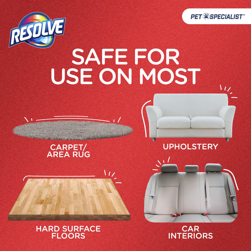 Car interior cleaning with Resolve Pet Specialist removing odors effectively