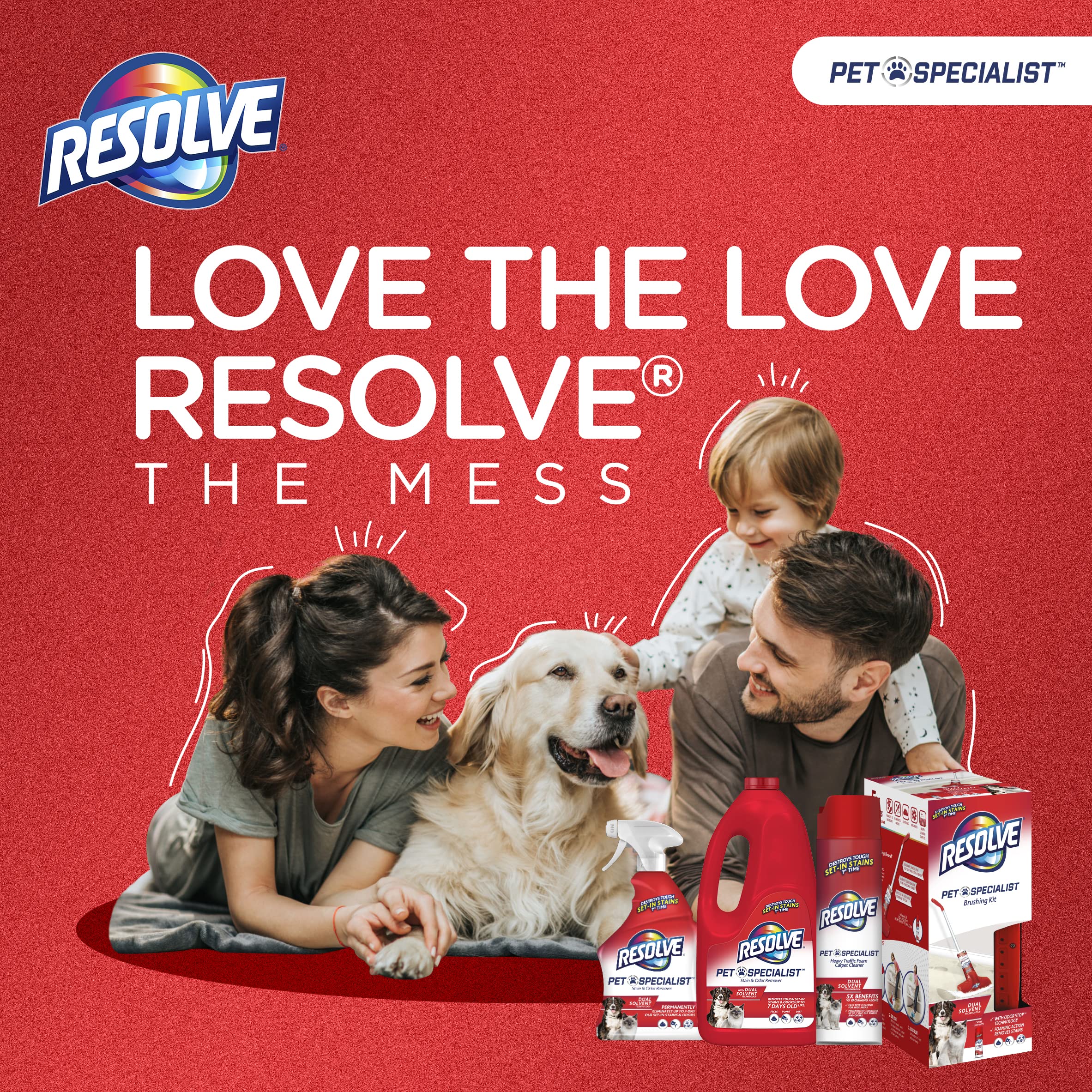 Resolve Pet Specialist Heavy Traffic Foam in action on carpet