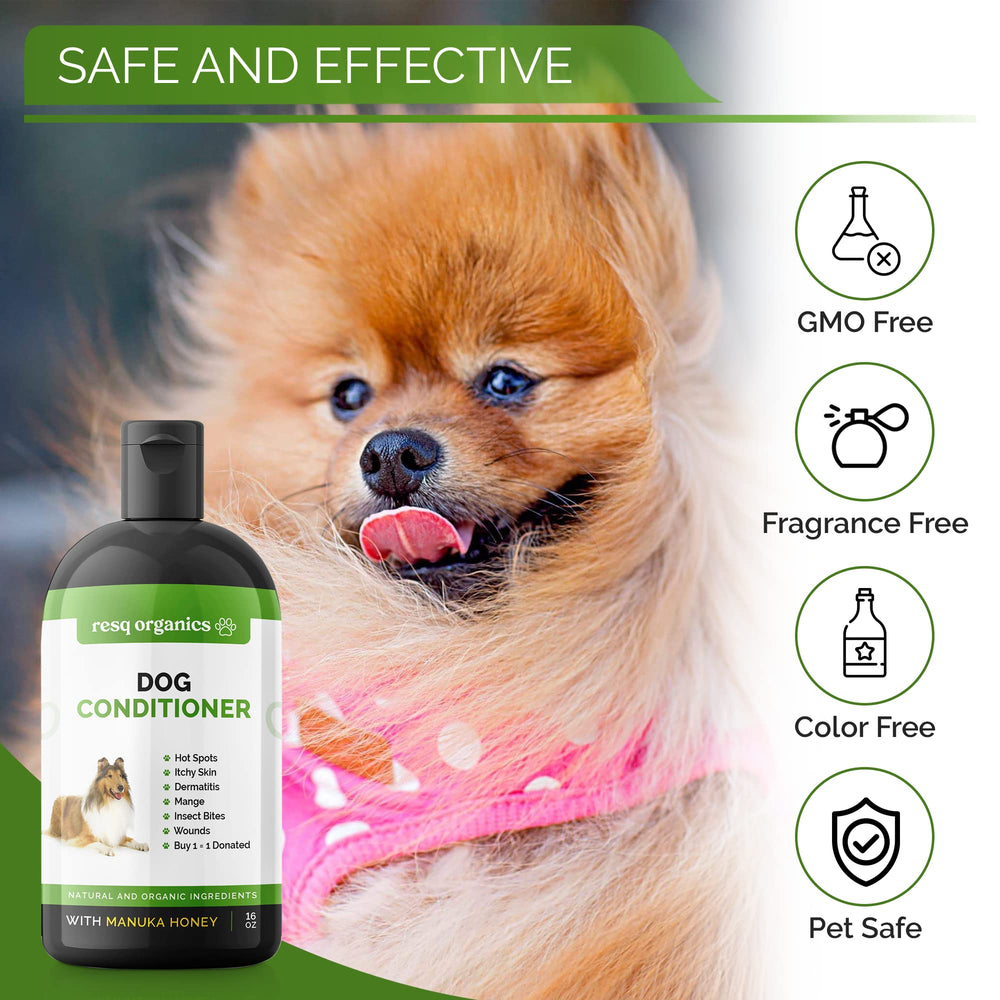 ResQ Organics safe formula without harsh chemicals for sensitive dogs.