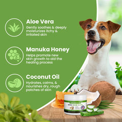 ResQ Organics pet wound care ointment label highlights safe minor-wound relief