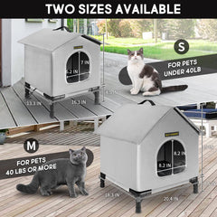Rest-Eazzzy cat house elevated frame keeps paws dry above moisture.