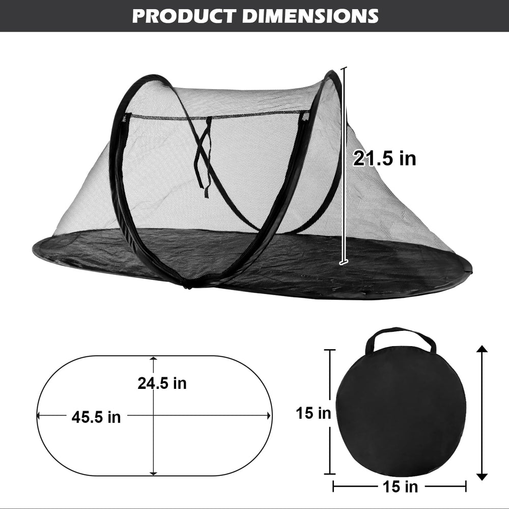 Rest-Eazzzy cat tent door open wide for easy access and loading.
