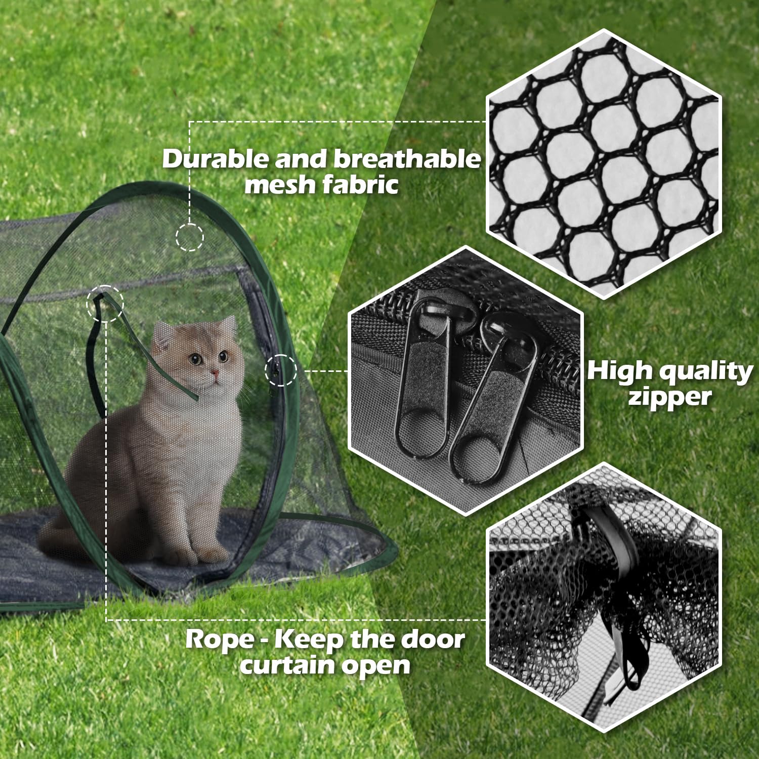 Rest-Eazzzy cat tent suitable indoors and outdoors for rest and play.