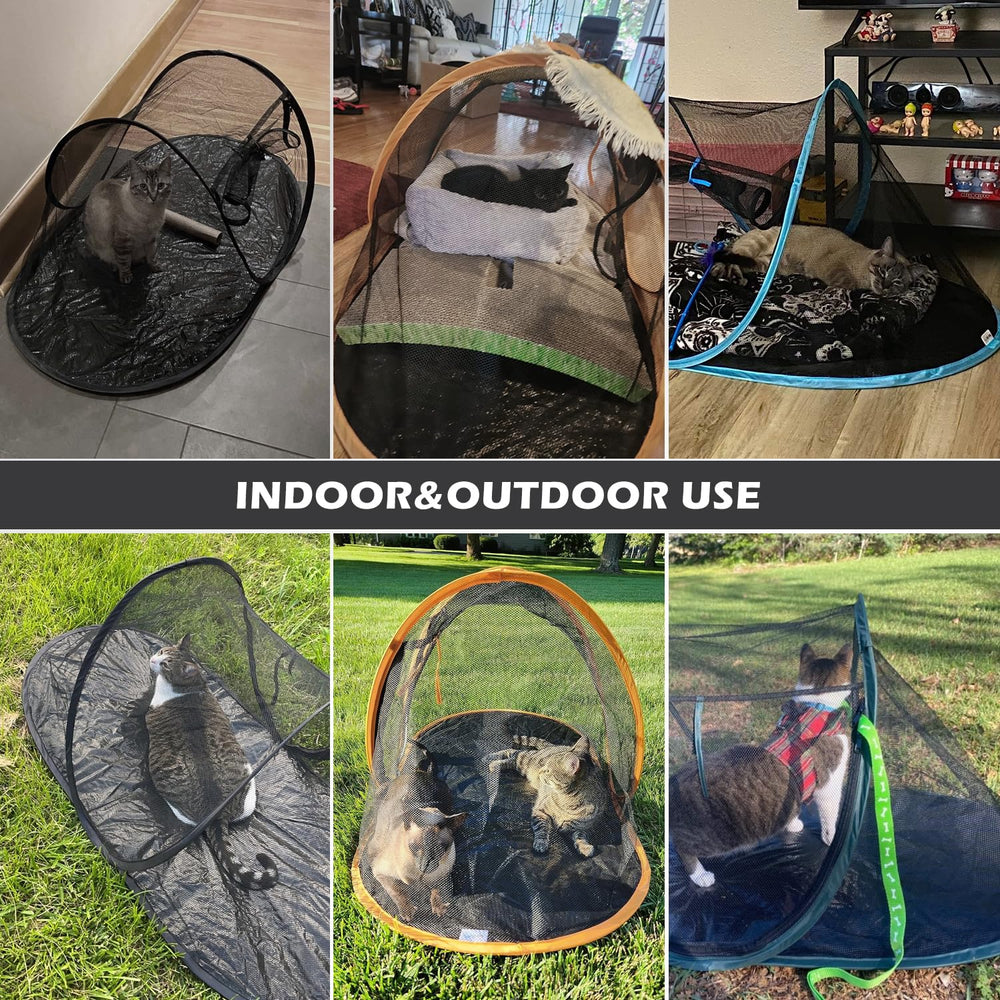 Rest-Eazzzy cat tent provides shade and protection from pests.