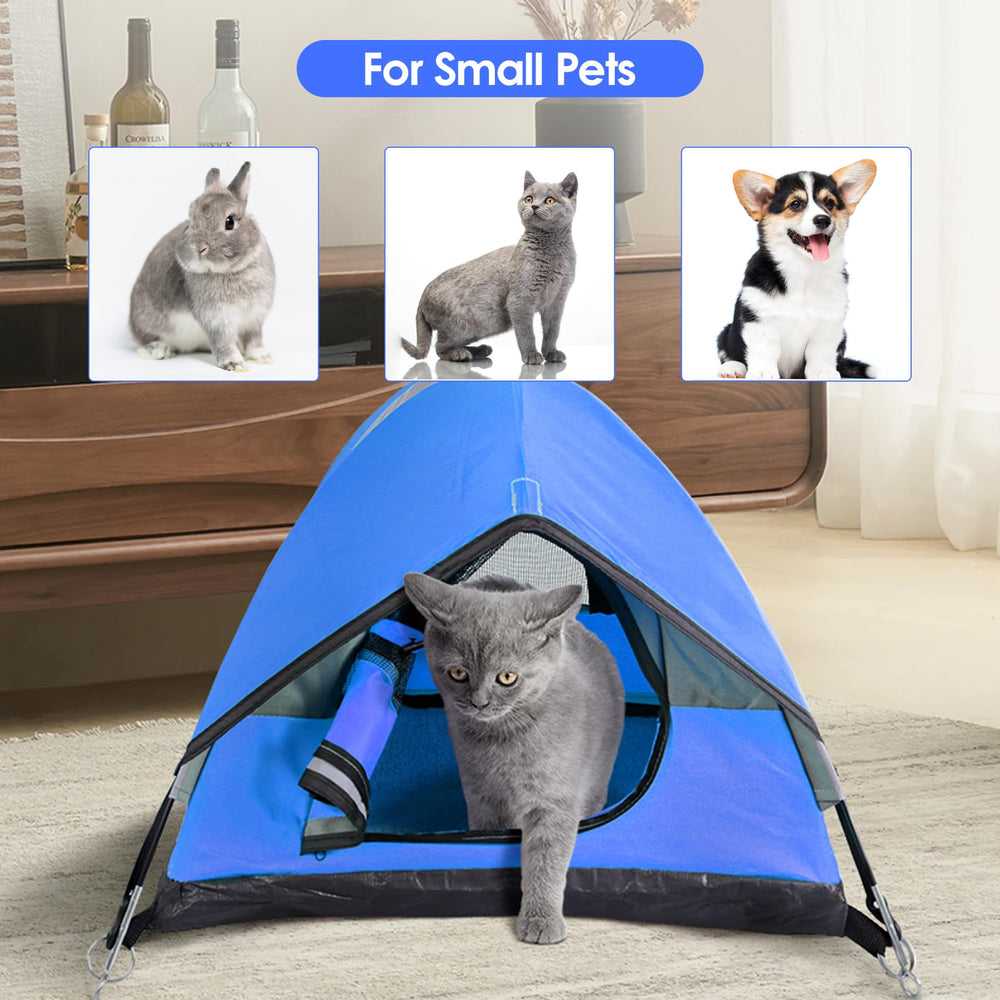 RESTCLOUD Cat Tent blue weather cover keeps interior cozy