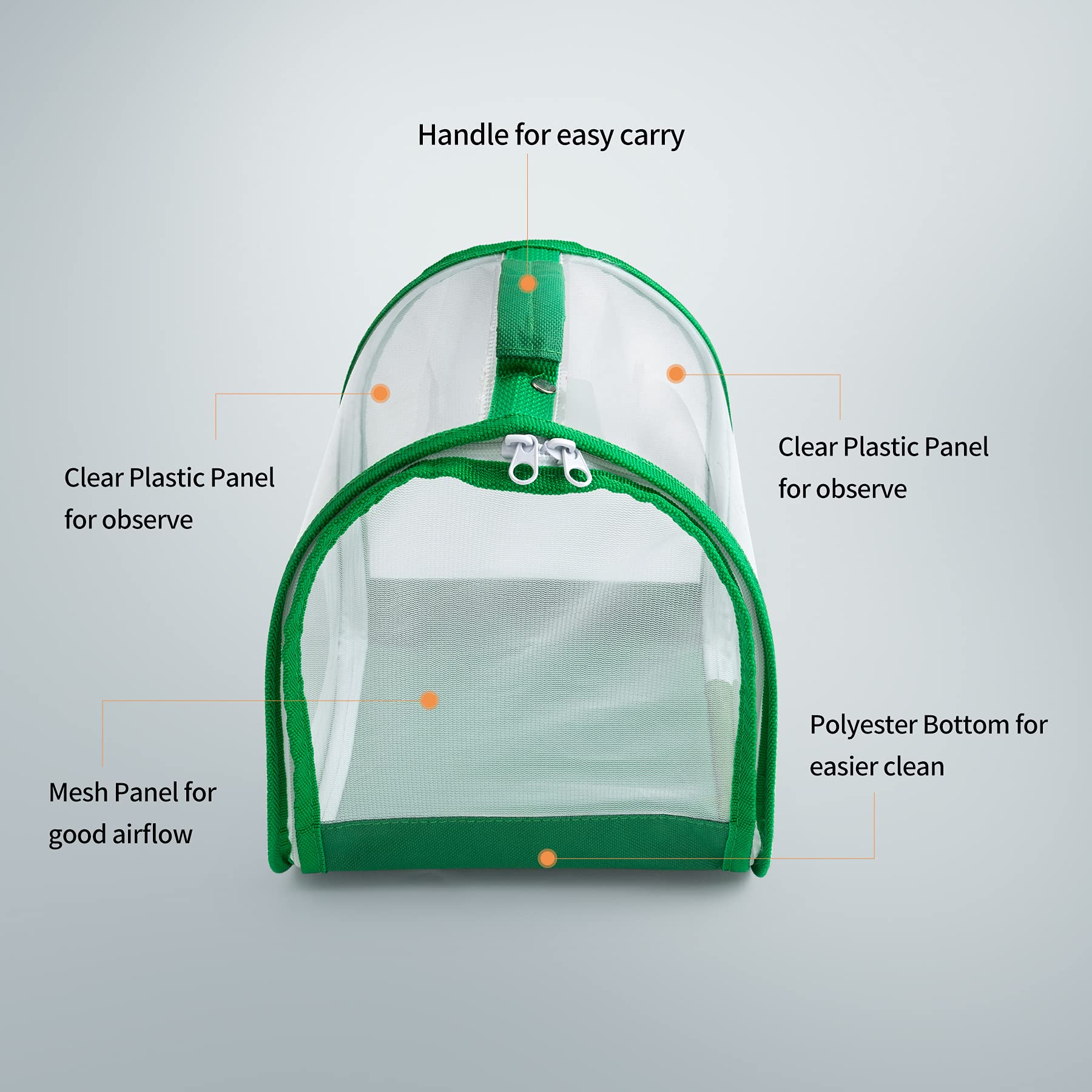 RESTCLOUD Small Butterfly Habitat side panel for easy viewing of caterpillars.