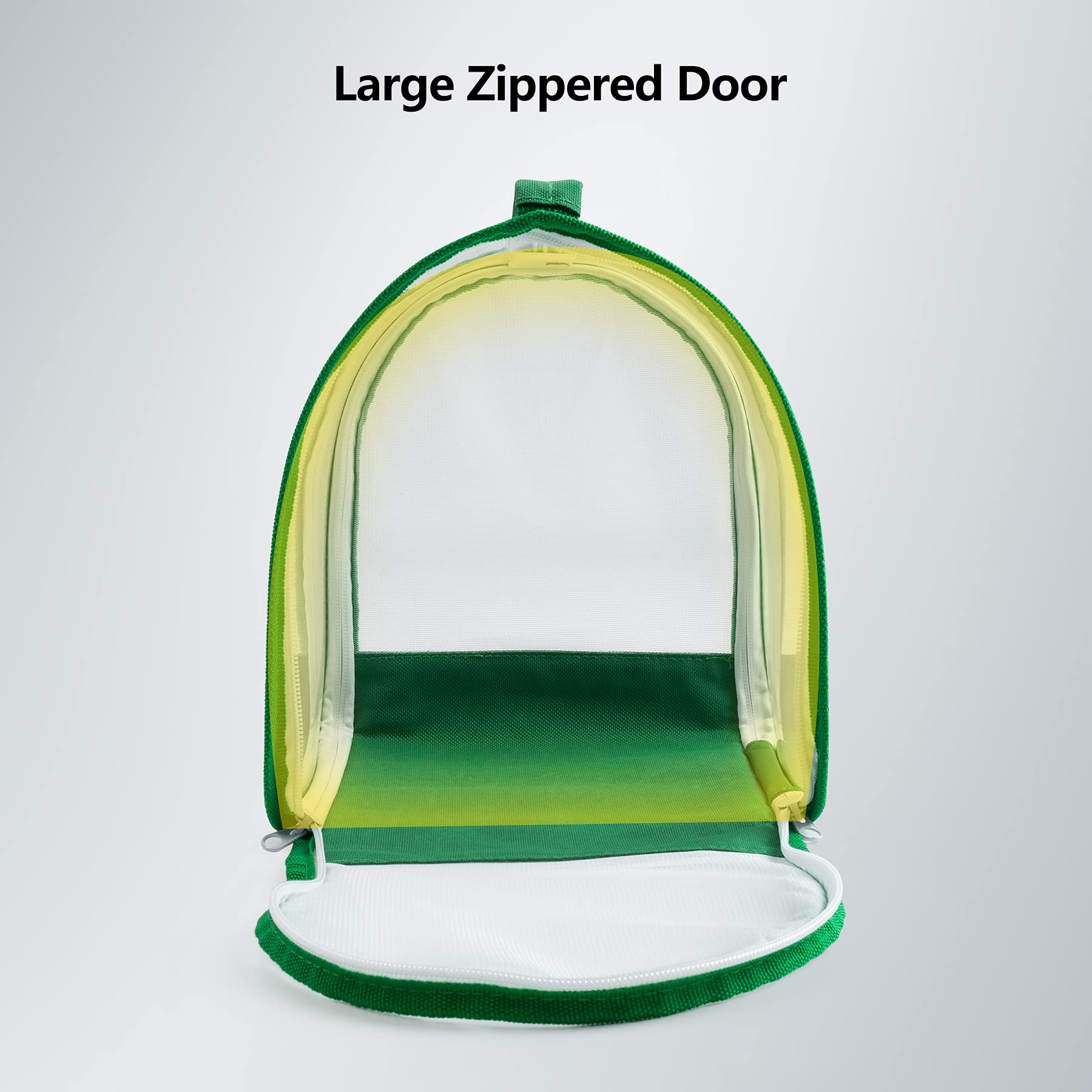 RESTCLOUD habitat with large zippered door for quick feeding and setup.