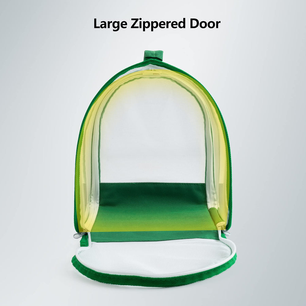 RESTCLOUD habitat with large zippered door for quick feeding and setup.