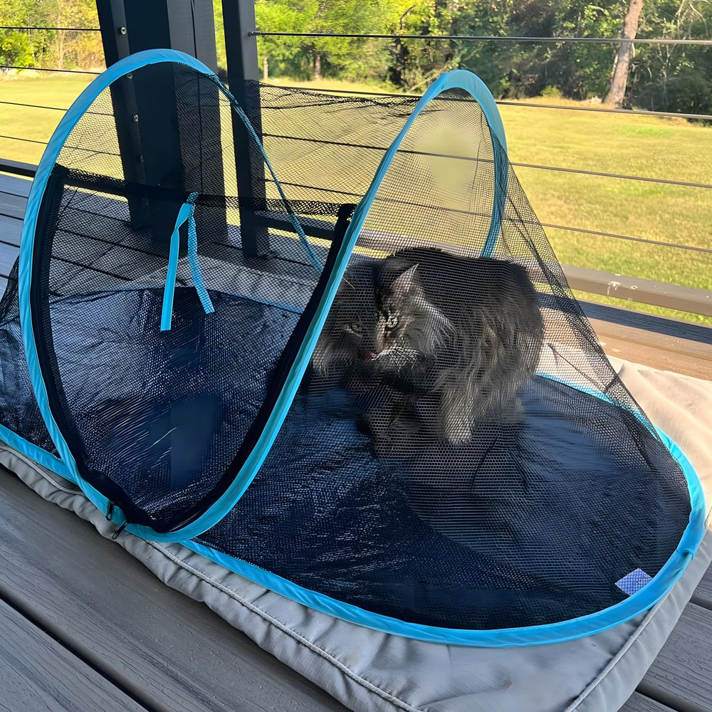 Rest-Eazzzy Cat Tent indoors as a quiet rest space for cats