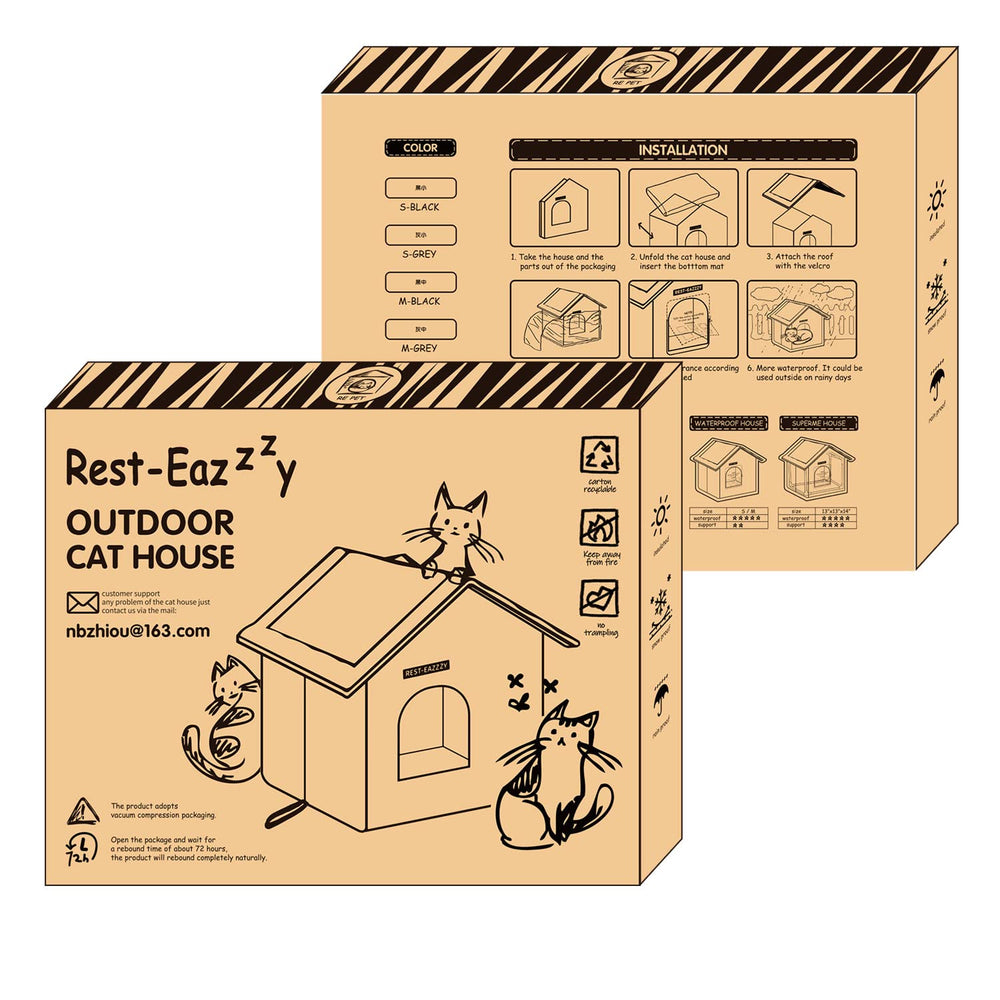 Rest-Eazzzy dark natural color blends with outdoor surroundings for feral cats.