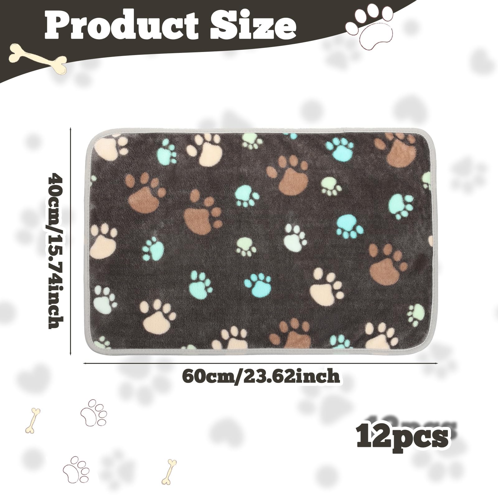 Retainbre soft flannel pet blanket laid flat to illustrate lightweight comfort.