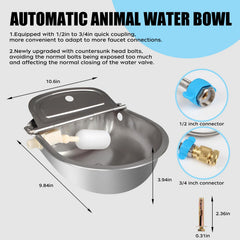 RETALPQ automatic dog bowl with water level control ensures steady hydration