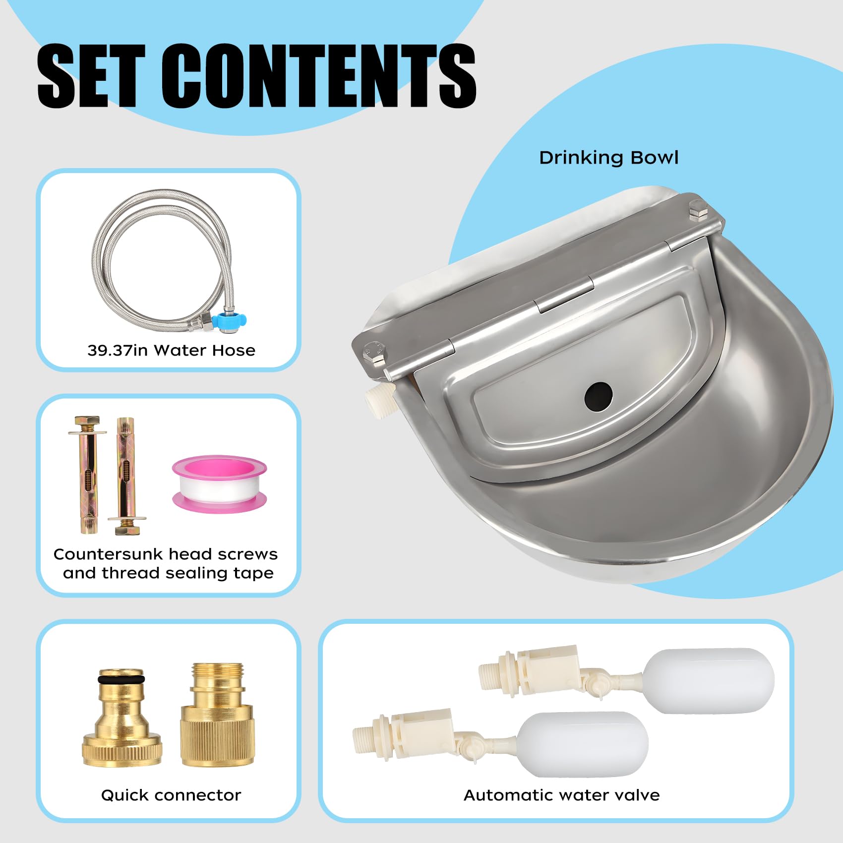 RETALPQ livestock waterer for horses and goats offers durable, rust-resistant performance