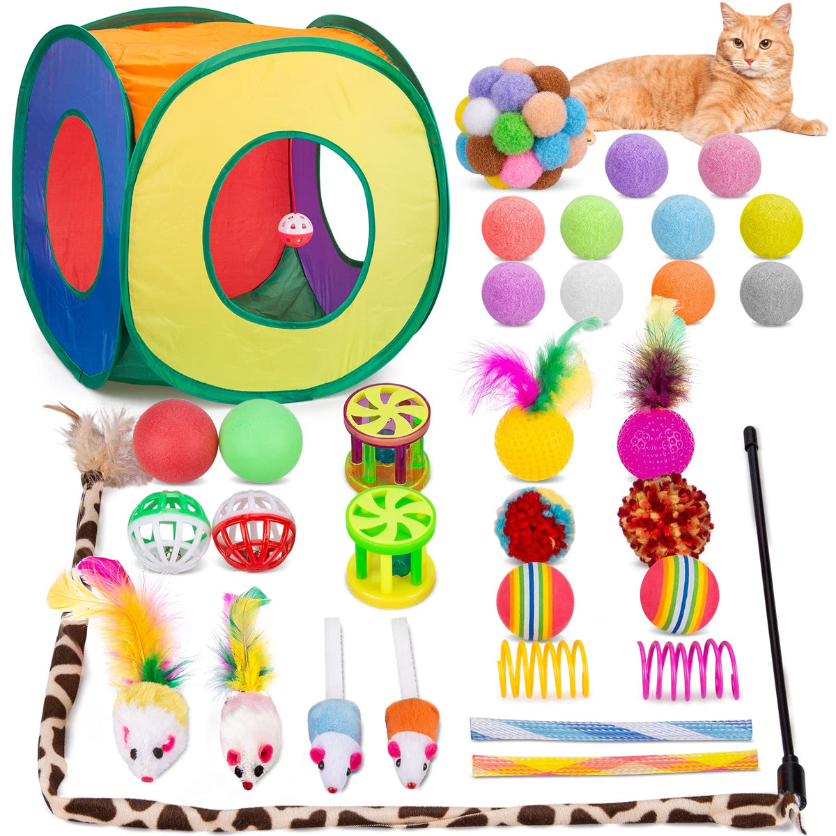 Retro Shaw cat tunnel ready for solo and interactive play, inviting exploration and hiding