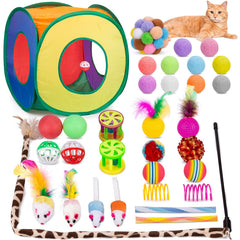 Retro Shaw cat tunnel ready for solo and interactive play, inviting exploration and hiding