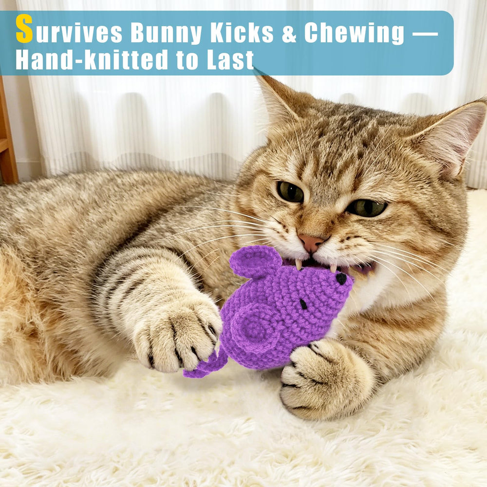 Retro Shaw handmade crochet mice resist rough play for durable cat entertainment.