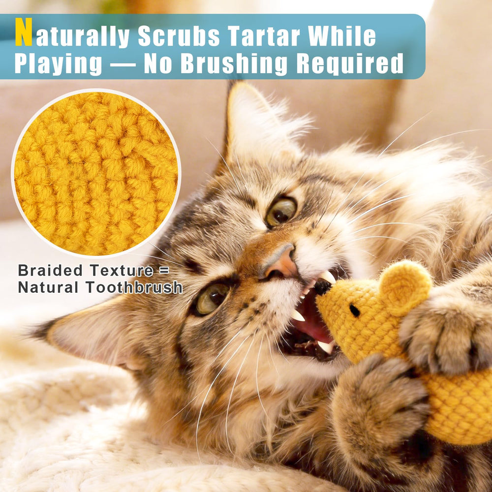 Retro Shaw catnip and silvervine mice mimic real prey for hunting instincts.