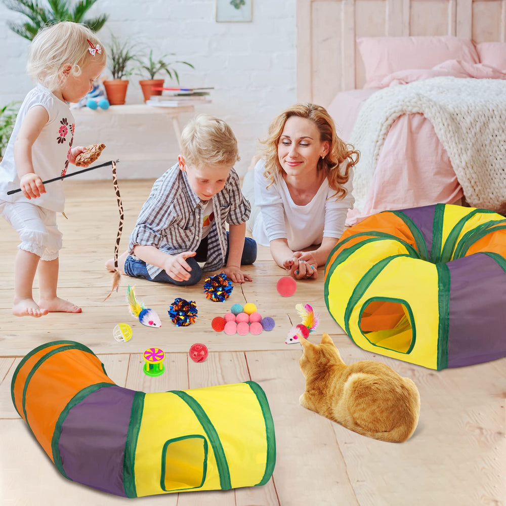 Retro Shaw sponge toy with feather offers gentle teaser moments.
